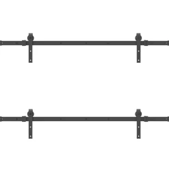 vidaXL Kit de herrajes para puertas correderas acero negro 305 cm Discount