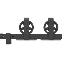 vidaXL Kit de herrajes para puertas correderas acero negro 183 cm Best