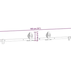 vidaXL Kit de herrajes para puertas correderas acero negro 183 cm Best