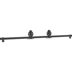 vidaXL Kit de herrajes para puertas correderas acero negro 183 cm Best