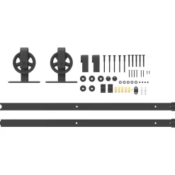 vidaXL Kit de herrajes para puertas correderas acero negro 183 cm Best