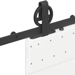vidaXL Kit de herrajes para puertas correderas acero negro 183 cm Best