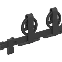 vidaXL Kit de herrajes para puertas correderas acero negro 183 cm Best