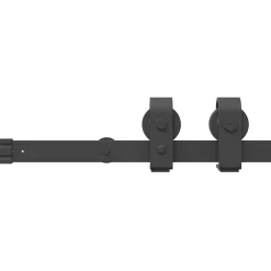 vidaXL Kit de herrajes para puertas correderas acero negro 183 cm Hot