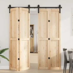 vidaXL Kit de herrajes para puertas correderas acero negro 183 cm Hot