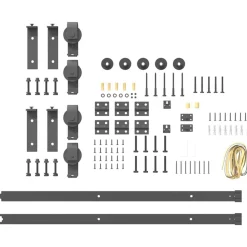vidaXL Kit de herrajes para puertas correderas acero negro 183 cm Hot