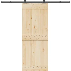vidaXL Materiales De Construcción-Kit de herrajes para puertas correderas acero negro 213,5 cm