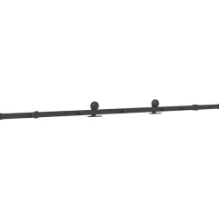 vidaXL Materiales De Construcción-Kit de herrajes para puertas correderas acero negro 213,5 cm