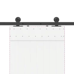 vidaXL Materiales De Construcción-Kit de herrajes para puertas correderas acero negro 213,5 cm
