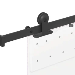 vidaXL Materiales De Construcción-Kit de herrajes para puertas correderas acero negro 213,5 cm