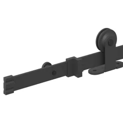 vidaXL Materiales De Construcción-Kit de herrajes para puertas correderas acero negro 213,5 cm