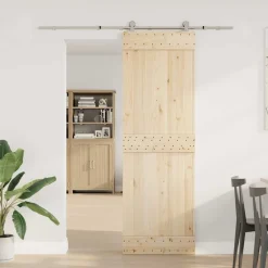 vidaXL Materiales De Construcción-Kit de herrajes para puerta corredera 183 cm acero plateado