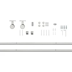 vidaXL Materiales De Construcción-Kit de herrajes para puerta corredera 183 cm acero plateado