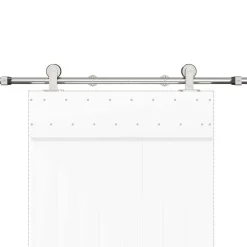 vidaXL Materiales De Construcción-Kit de herrajes para puerta corredera 183 cm acero plateado