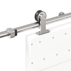 vidaXL Materiales De Construcción-Kit de herrajes para puerta corredera 183 cm acero plateado