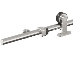 vidaXL Materiales De Construcción-Kit de herrajes para puerta corredera 183 cm acero plateado