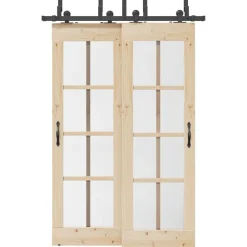 vidaXL Materiales De Construcción-Kit de herrajes para puertas correderas acero negro 152,5 cm