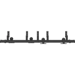 vidaXL Materiales De Construcción-Kit de herrajes para puertas correderas acero negro 152,5 cm
