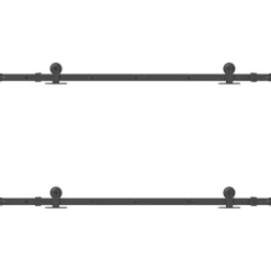 vidaXL Materiales De Construcción-Kit de herrajes para puertas correderas acero negro 152,5 cm