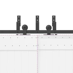 vidaXL Materiales De Construcción-Kit de herrajes para puertas correderas acero negro 152,5 cm