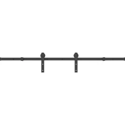 vidaXL Materiales De Construcción-Kit de herrajes para puertas correderas acero negro 183 cm