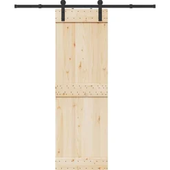 vidaXL Materiales De Construcción-Kit de herrajes para puertas correderas acero negro 183 cm