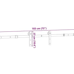 vidaXL Materiales De Construcción-Kit de herrajes para puertas correderas acero negro 183 cm
