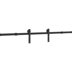 vidaXL Materiales De Construcción-Kit de herrajes para puertas correderas acero negro 183 cm