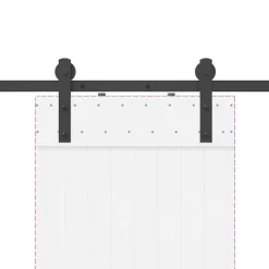 vidaXL Materiales De Construcción-Kit de herrajes para puertas correderas acero negro 183 cm