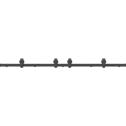 vidaXL Materiales De Construcción-Kit de herrajes para puertas correderas acero negro 183 cm