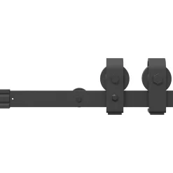 vidaXL Materiales De Construcción-Kit de herrajes para puertas correderas acero negro 183 cm