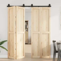 vidaXL Materiales De Construcción-Kit de herrajes para puertas correderas acero negro 183 cm