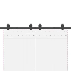 vidaXL Materiales De Construcción-Kit de herrajes para puertas correderas acero negro 183 cm