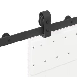 vidaXL Materiales De Construcción-Kit de herrajes para puertas correderas acero negro 183 cm
