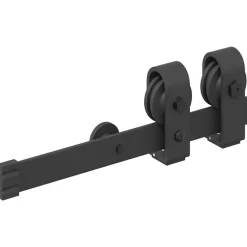 vidaXL Materiales De Construcción-Kit de herrajes para puertas correderas acero negro 183 cm