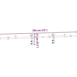 vidaXL Kit de herrajes para puerta corredera 183 cm acero plateado Discount