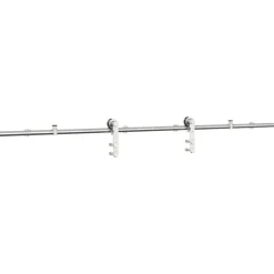 vidaXL Kit de herrajes para puerta corredera 183 cm acero plateado Discount