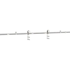 vidaXL Kit de herrajes para puerta corredera 183 cm acero plateado Discount