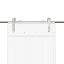 vidaXL Kit de herrajes para puerta corredera 183 cm acero plateado Discount