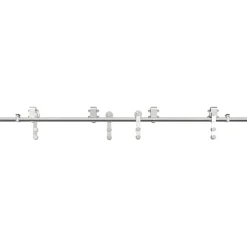 vidaXL Materiales De Construcción-Kit de herrajes para puerta corredera 183 cm acero plateado
