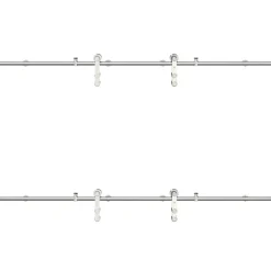 vidaXL Materiales De Construcción-Kit de herrajes para puerta corredera 183 cm acero plateado