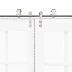 vidaXL Materiales De Construcción-Kit de herrajes para puerta corredera 183 cm acero plateado