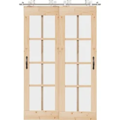 vidaXL Kit de herrajes para puerta corredera 183 cm acero plateado Hot