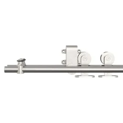 vidaXL Kit de herrajes para puerta corredera 183 cm acero plateado Hot