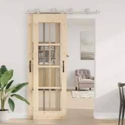 vidaXL Kit de herrajes para puerta corredera 183 cm acero plateado Hot