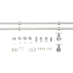 vidaXL Materiales De Construcción-Kit de herrajes para puerta corredera 183 cm acero plateado