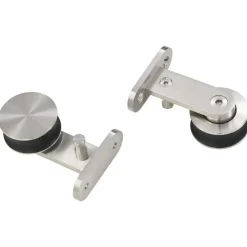 vidaXL Materiales De Construcción-Kit de herrajes para puerta corredera 183 cm acero plateado