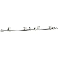 vidaXL Materiales De Construcción-Kit de herrajes para puerta corredera 200 cm acero plateado