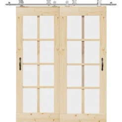 vidaXL Materiales De Construcción-Kit de herrajes para puerta corredera 200 cm acero plateado