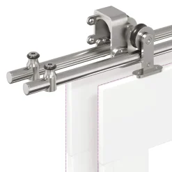 vidaXL Materiales De Construcción-Kit de herrajes para puerta corredera 200 cm acero plateado